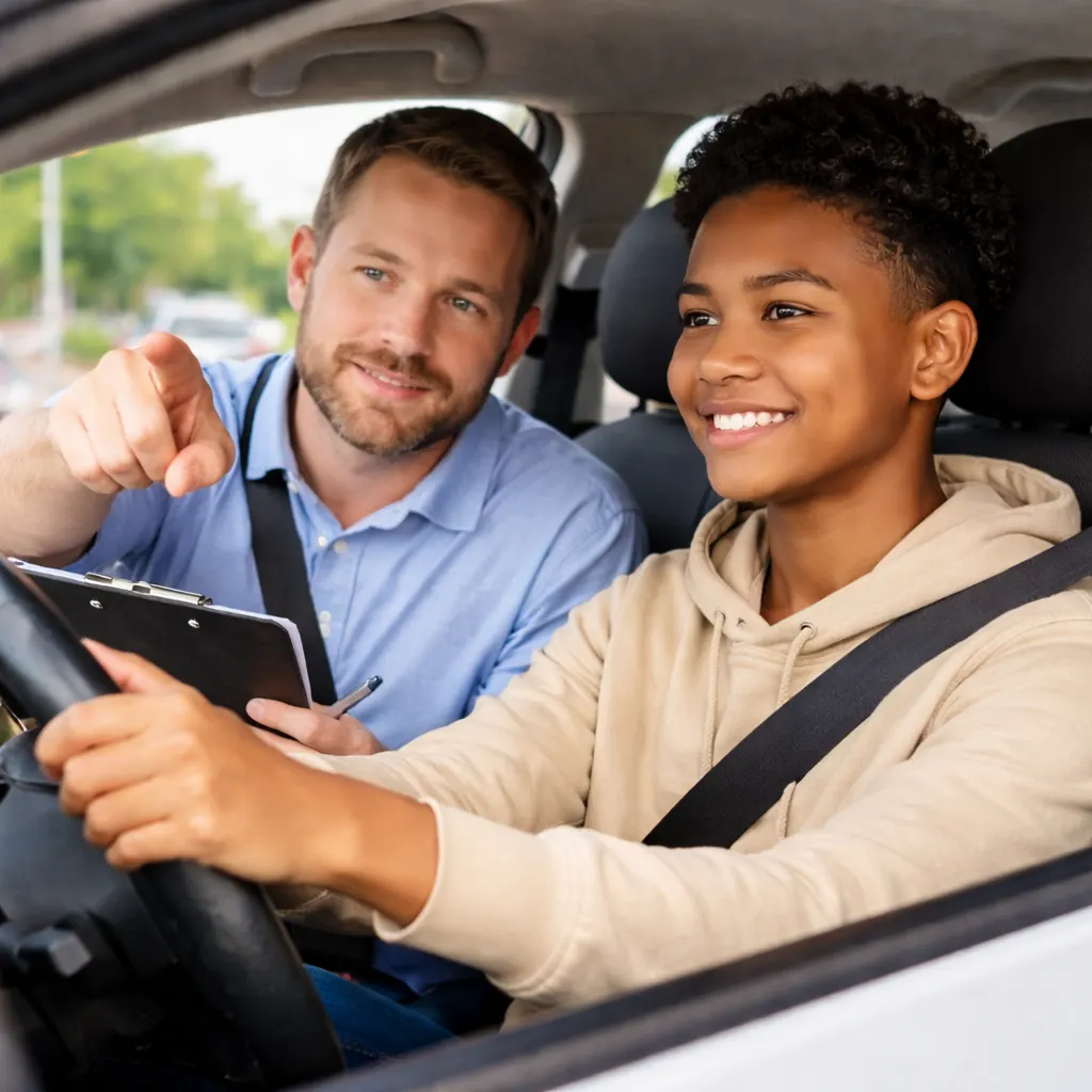 Teen driving lesson