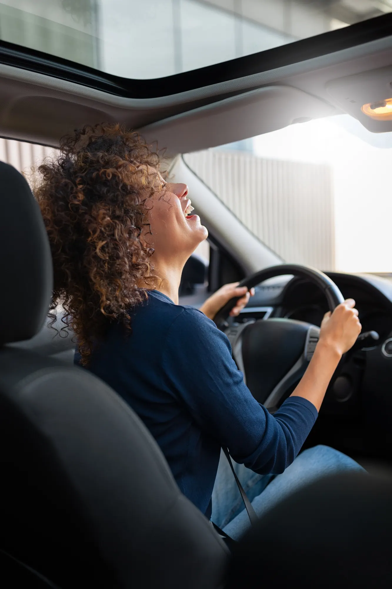 First-time driver learning basic controls